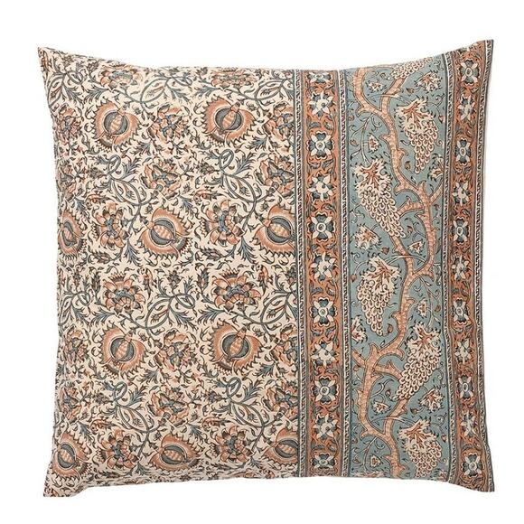 Sold! Pottery Barn Selena Kalamkari Cotton Euro Pillow Shams 26inx26in Set of 2 - Picture 1 of 8